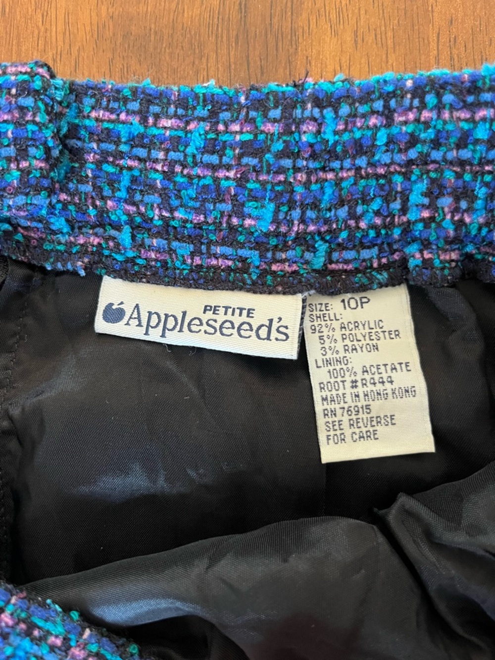 Appleseed's Navy and Teal Tweed Pencil Skirt - Picture 5 of 5